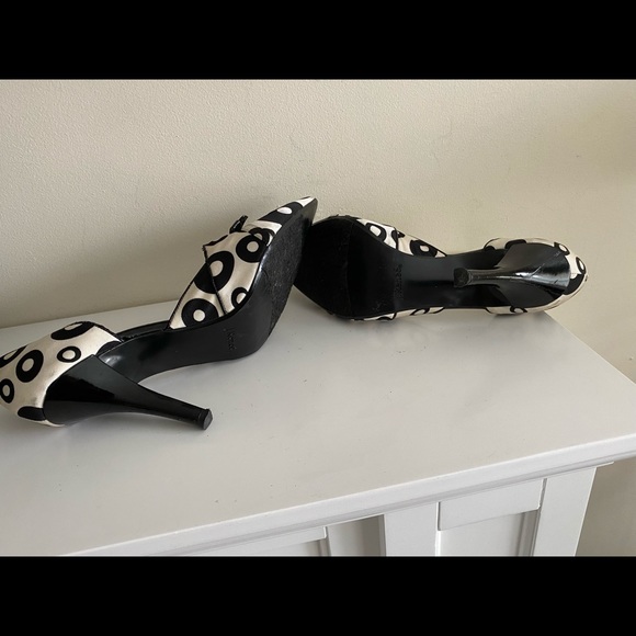 J.Renee Black & White Polka Dot Bow Tie Pointed Toe High Heels size 11W D’Orsay - Picture 6 of 7
